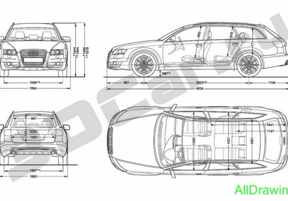 Audis A6 Allroad (2006) (the Audi A6 Ollroad (2006)) are drawings of the car